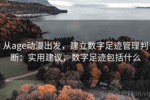 从age动漫出发，建立数字足迹管理判断：实用建议，数字足迹包括什么