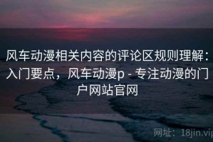 风车动漫相关内容的评论区规则理解：入门要点，风车动漫p - 专注动漫的门户网站官网