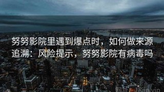 努努影院里遇到爆点时，如何做来源追溯：风险提示，努努影院有病毒吗