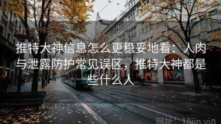 推特大神信息怎么更稳妥地看：人肉与泄露防护常见误区，推特大神都是些什么人