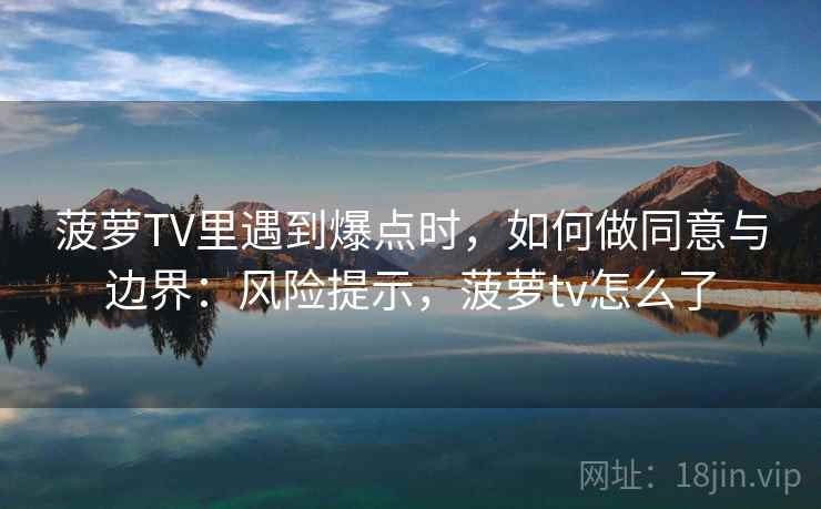 菠萝TV里遇到爆点时，如何做同意与边界：风险提示，菠萝tv怎么了