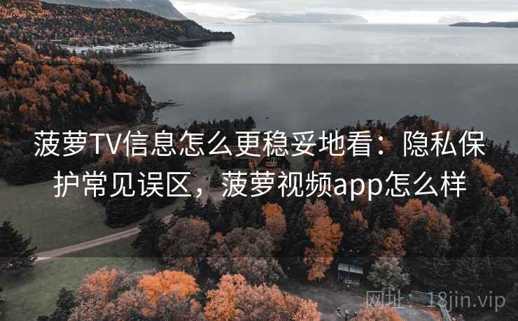 菠萝TV信息怎么更稳妥地看：隐私保护常见误区，菠萝视频app怎么样