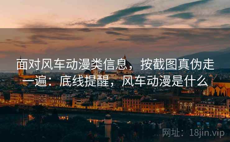 面对风车动漫类信息，按截图真伪走一遍：底线提醒，风车动漫是什么
