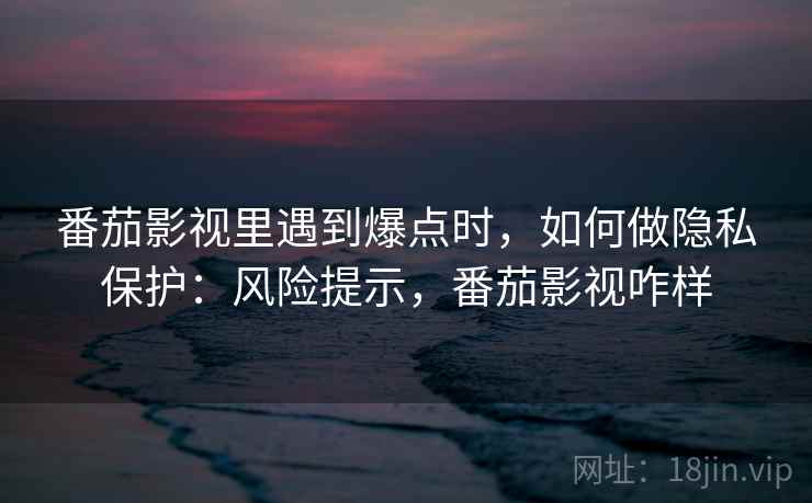 番茄影视里遇到爆点时,如何做隐私保护:风险提示,番茄影视咋样 番茄影视里遇到爆点时,如何做隐私保护:风险提示,番茄影视咋样