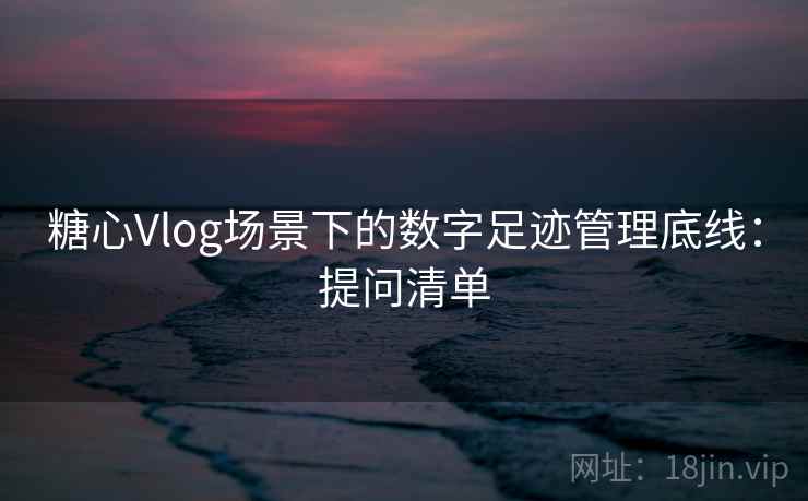 糖心Vlog场景下的数字足迹管理底线:提问清单 糖心Vlog场景下的数字足迹管理底线:提问清单